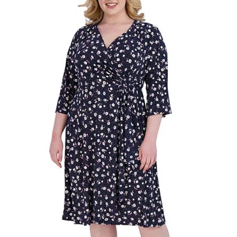 Floral Faux Wrap Dress Robbie Bee